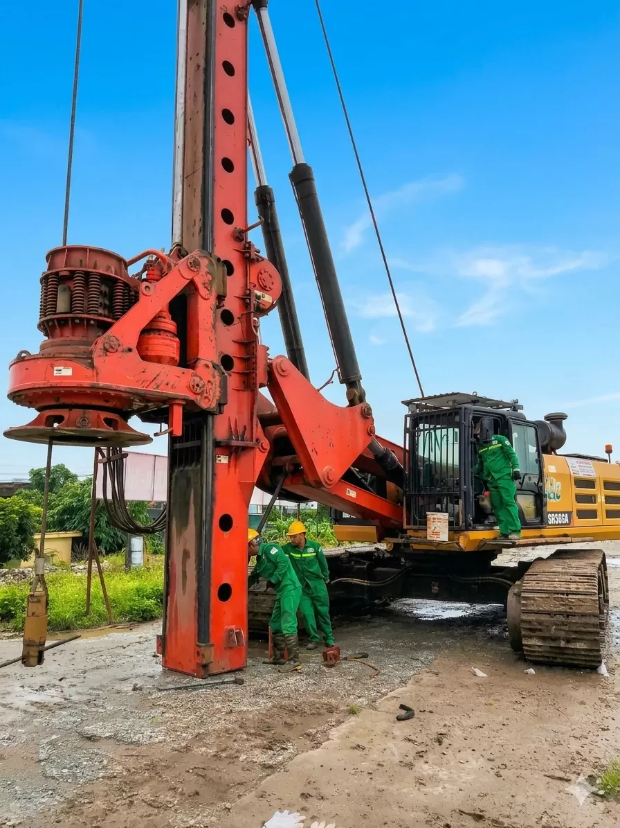 Thi công phần móng trụ: Trà Lý